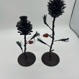 Elegant Pinecone Candle Holders